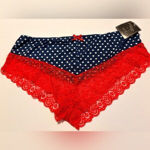 NWT Splendies/Wilshire Montana 4X Navy Polka Dot Lace Panties 🔴 | 5/$25 Bundle
